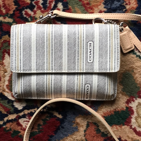 Coach Handbags - COACH stripe Wallet On A String Crossbody Bag